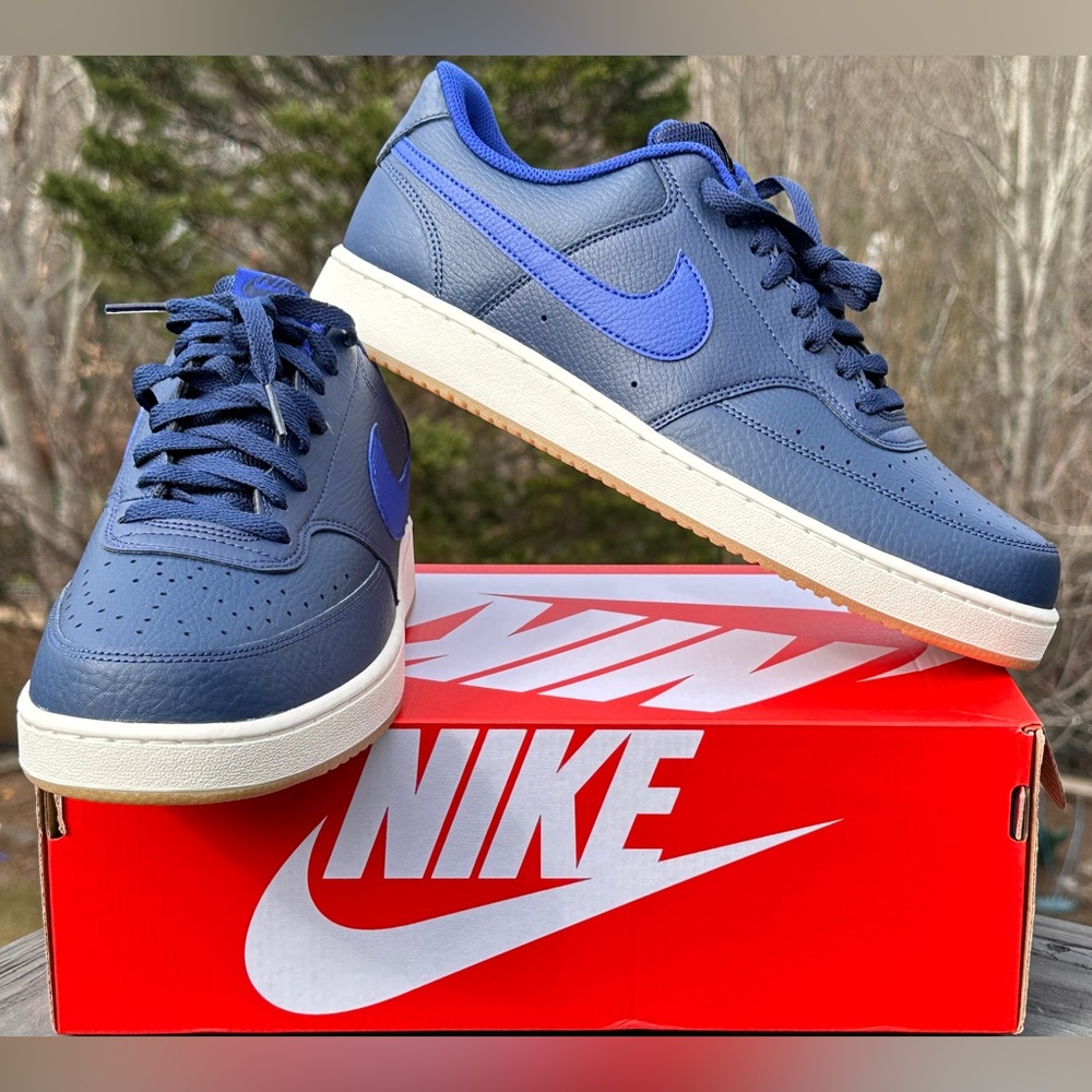 Nike Court Vision Low Mens 11.5 Womens 13 Unisex Blue Lifestyle Casual Sneaker